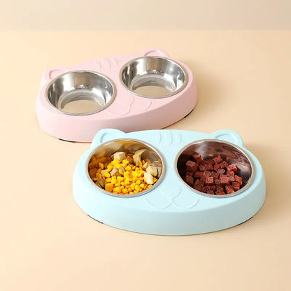 Pet Food Double Bowl